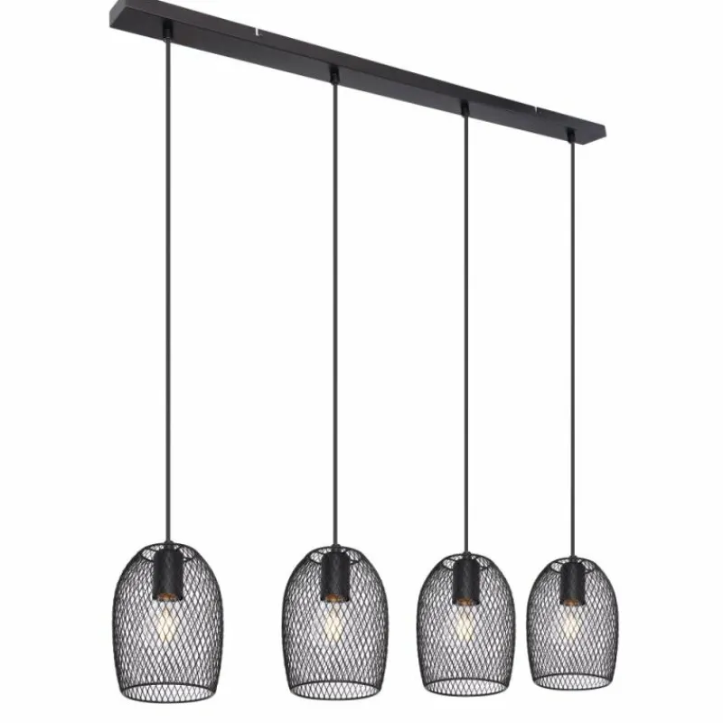 Luminaires Globo Lighting Suspension Globo DOPS Noir, 4 lumières* Suspensions