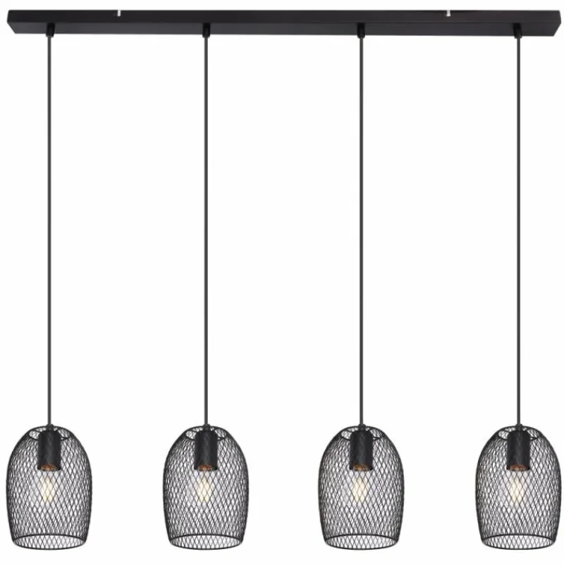 Luminaires Globo Lighting Suspension Globo DOPS Noir, 4 lumières* Suspensions