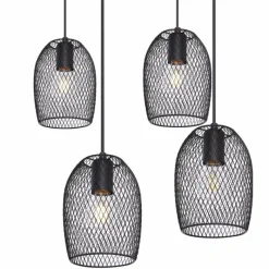 Luminaires Globo Lighting Suspension Globo DOPS Noir, 6 lumières* Suspensions