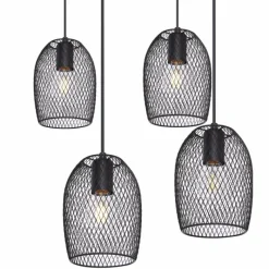 Luminaires Globo Lighting Suspension Globo DOPS Noir, 6 lumières* Suspensions