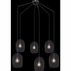 Luminaires Globo Lighting Suspension Globo DOPS Noir, 6 lumières* Suspensions