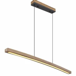 Lampes En Bois-Luminaires Globo Lighting Suspension Globo DORO LED Gris, Couleur bois, 1 lumière