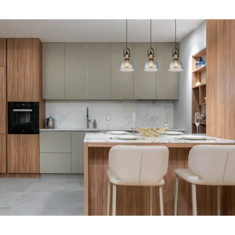 Suspension Verre Fumé-Luminaires Globo Lighting Suspension Globo DOROTHEA Laiton, Noir, 3 lumières