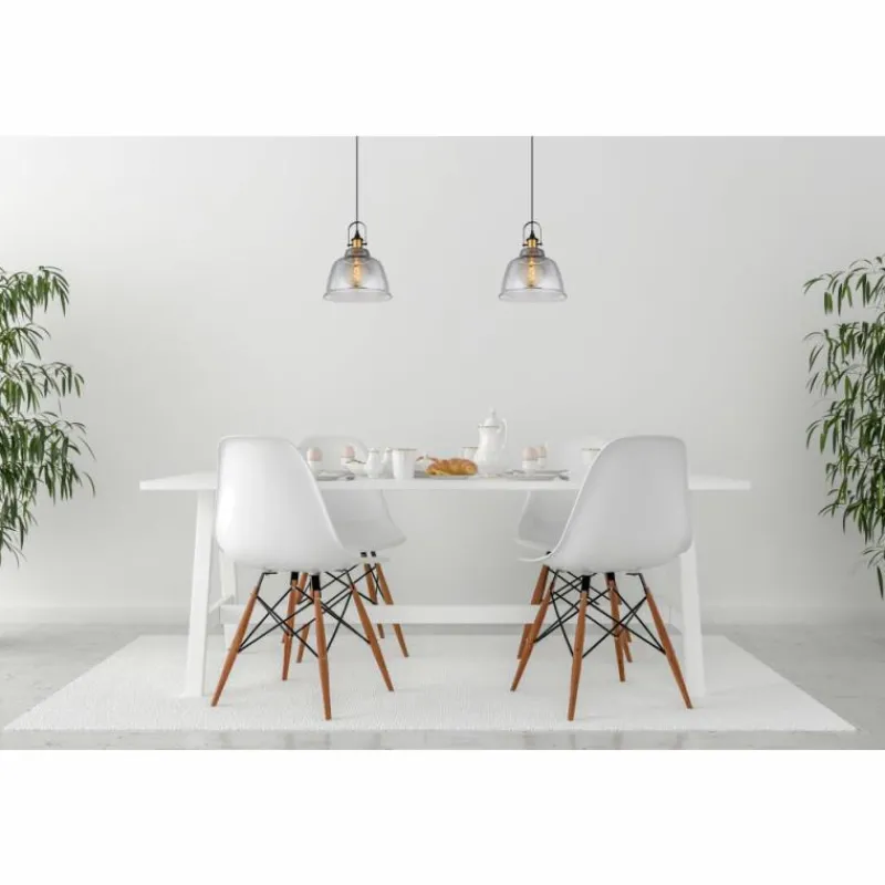 Suspension Verre Fumé-Luminaires Globo Lighting Suspension Globo DOROTHEA Laiton, Noir, 1 lumière