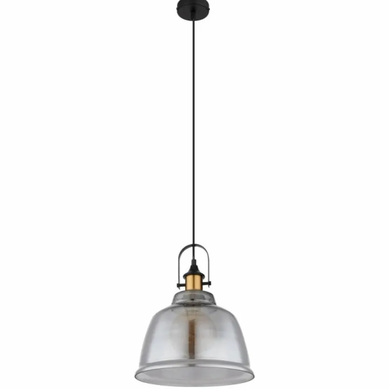 Suspension Verre Fumé-Luminaires Globo Lighting Suspension Globo DOROTHEA Laiton, Noir, 1 lumière