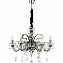 Luminaires Globo Lighting Suspension Globo DUNJA Chrome, Transparent, 6 lumières