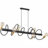 Lampes Dorées-Luminaires Globo Lighting Suspension Globo EDDY Noir, 6 lumières