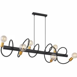 Lampes Dorées-Luminaires Globo Lighting Suspension Globo EDDY Noir, 6 lumières