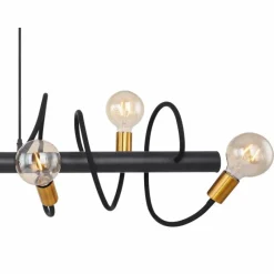 Lampes Dorées-Luminaires Globo Lighting Suspension Globo EDDY Noir, 6 lumières