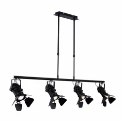 Lampes Industrielles-Luminaires Globo Lighting Suspension Globo EGON Noir, 4 lumières