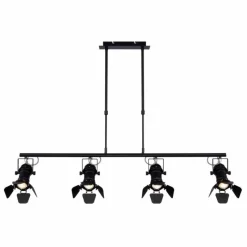 Lampes Industrielles-Luminaires Globo Lighting Suspension Globo EGON Noir, 4 lumières