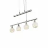 Luminaires Globo Lighting Suspension Globo Elliott LED Nickel mat, 4 lumières