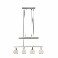 Luminaires Globo Lighting Suspension Globo Elliott LED Nickel mat, 4 lumières