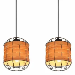 Style Boho-Chic-Luminaires Globo Lighting Suspension Globo ELMAR Noir, 4 lumières