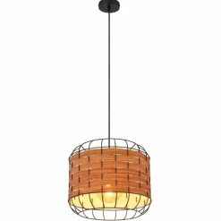 Style Boho-Chic-Luminaires Globo Lighting Suspension Globo ELMAR Noir, 1 lumière