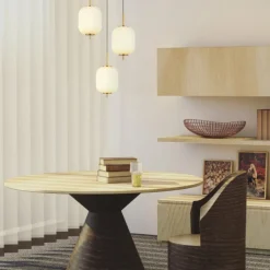 Luminaires Globo Lighting Suspension Globo EWALD LED Laiton, 3 lumières