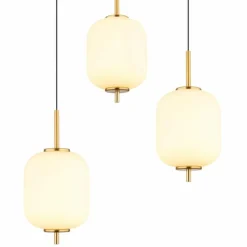 Luminaires Globo Lighting Suspension Globo EWALD LED Laiton, 6 lumières