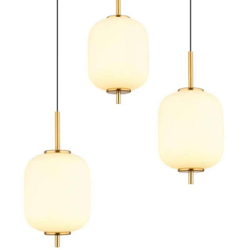 Luminaires Globo Lighting Suspension Globo EWALD LED Laiton, 6 lumières