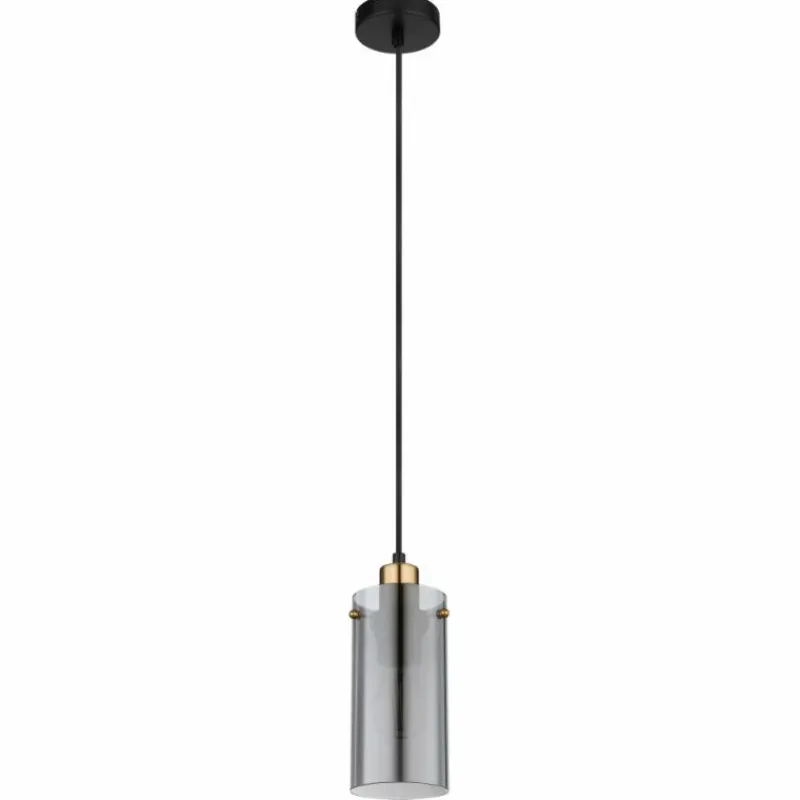 Suspension Verre Fumé-Luminaires Globo Lighting Suspension Globo FANNI Laiton, Noir, 1 lumière