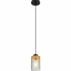 Suspension Verre Fumé-Luminaires Globo Lighting Suspension Globo FINCA Écru, Noir, 1 lumière