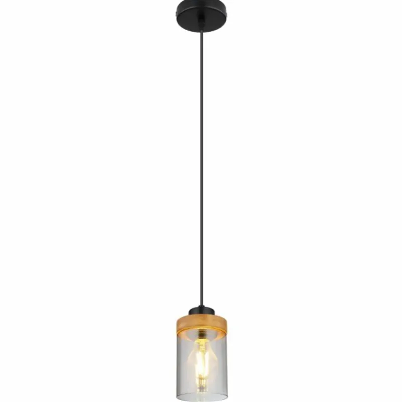 Suspension Verre Fumé-Luminaires Globo Lighting Suspension Globo FINCA Écru, Noir, 1 lumière