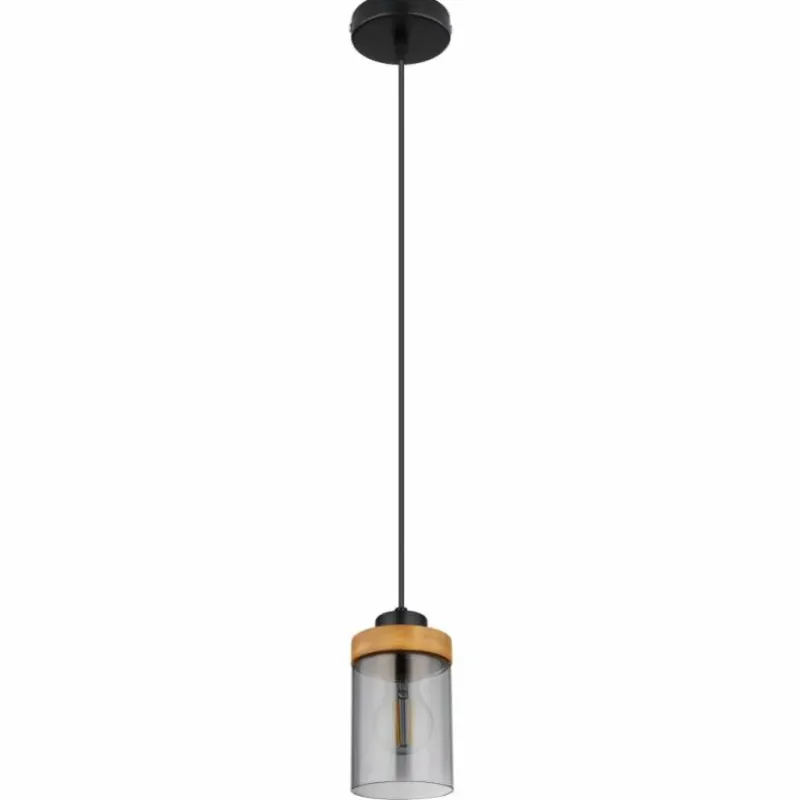 Suspension Verre Fumé-Luminaires Globo Lighting Suspension Globo FINCA Écru, Noir, 1 lumière