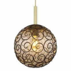 Suspension Verre Fumé-Luminaires Globo Lighting Suspension Globo FITZ Noir, 1 lumière