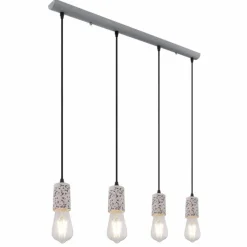Lampes Vintages & Rétros-Luminaires Globo Lighting Suspension Globo FLECKI Gris, 4 lumières