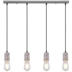 Lampes Vintages & Rétros-Luminaires Globo Lighting Suspension Globo FLECKI Gris, 4 lumières