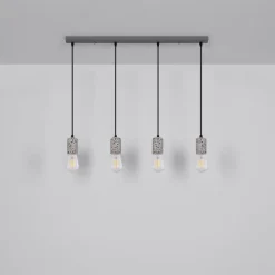 Lampes Vintages & Rétros-Luminaires Globo Lighting Suspension Globo FLECKI Gris, 4 lumières