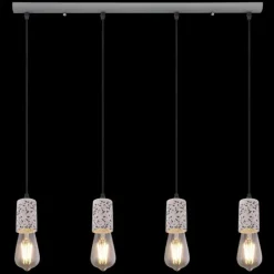 Lampes Vintages & Rétros-Luminaires Globo Lighting Suspension Globo FLECKI Gris, 4 lumières