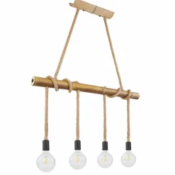 Style Boho-Chic-Luminaires Globo Lighting Suspension Globo FRAGNO Brun, Noir, 4 lumières