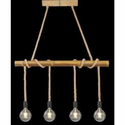 Style Boho-Chic-Luminaires Globo Lighting Suspension Globo FRAGNO Brun, Noir, 4 lumières