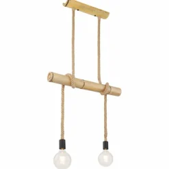 Lampes En Tissu-Luminaires Globo Lighting Suspension Globo FRAGNO Noir, 2 lumières