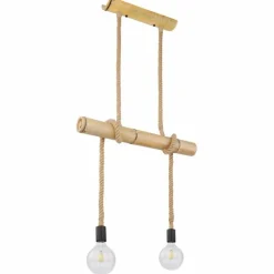 Lampes En Tissu-Luminaires Globo Lighting Suspension Globo FRAGNO Noir, 2 lumières