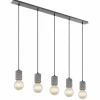 Luminaires Globo Lighting Suspension Globo FREDDY Argent Oxydé, 5 lumières* Suspensions