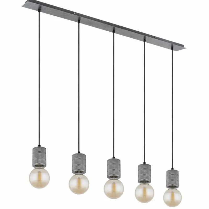 Luminaires Globo Lighting Suspension Globo FREDDY Argent Oxydé, 5 lumières* Suspensions