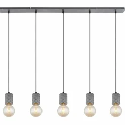 Luminaires Globo Lighting Suspension Globo FREDDY Argent Oxydé, 5 lumières* Suspensions