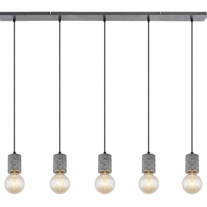 Luminaires Globo Lighting Suspension Globo FREDDY Argent Oxydé, 5 lumières* Suspensions