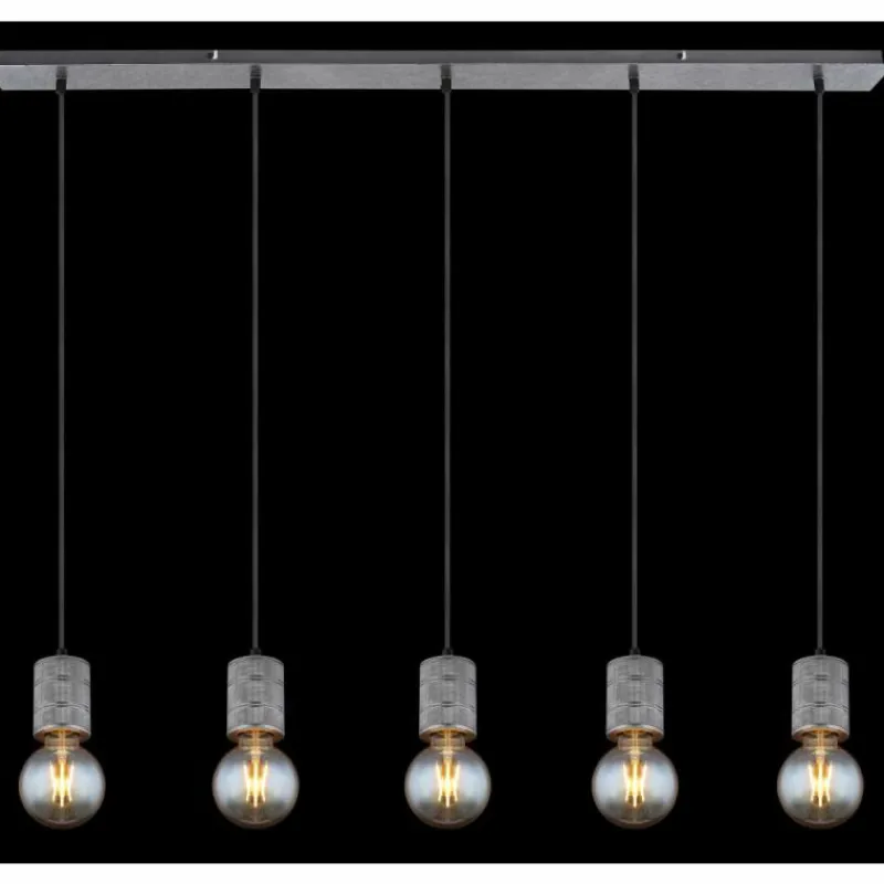 Luminaires Globo Lighting Suspension Globo FREDDY Argent Oxydé, 5 lumières* Suspensions
