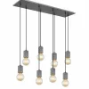 Luminaires Globo Lighting Suspension Globo FREDDY Argent Oxydé, 8 lumières* Suspensions