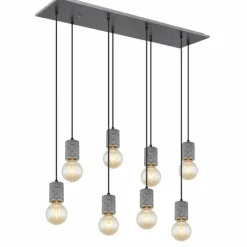 Luminaires Globo Lighting Suspension Globo FREDDY Argent Oxydé, 8 lumières* Suspensions
