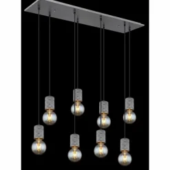 Luminaires Globo Lighting Suspension Globo FREDDY Argent Oxydé, 8 lumières* Suspensions