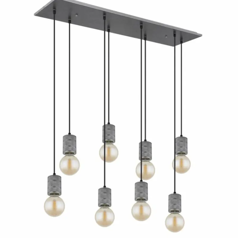 Luminaires Globo Lighting Suspension Globo FREDDY Argent Oxydé, 8 lumières* Suspensions