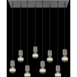 Luminaires Globo Lighting Suspension Globo FREDDY Argent Oxydé, 8 lumières* Suspensions