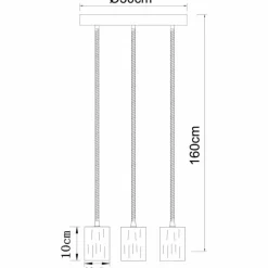 Luminaires Scandinaves-Luminaires Globo Lighting Suspension Globo FRIDA Brun, Noir, 3 lumières