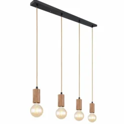 Luminaires Scandinaves-Luminaires Globo Lighting Suspension Globo FRIDA Brun, Noir, 4 lumières