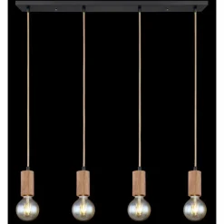 Luminaires Scandinaves-Luminaires Globo Lighting Suspension Globo FRIDA Brun, Noir, 4 lumières