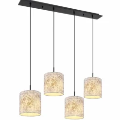 Lampes En Tissu-Luminaires Globo Lighting Suspension Globo GABRIELE Noir, 4 lumières