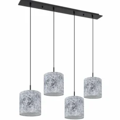 Lampes En Tissu-Luminaires Globo Lighting Suspension Globo GABRIELE Noir, 4 lumières